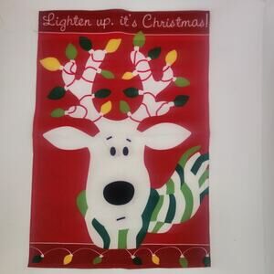 Double sided mini-Christmas flag.